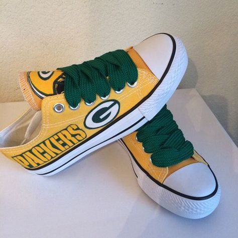 Women's NFL Green Bay Packers Repeat Print Low Top Sneakers 014